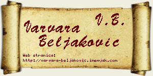 Varvara Beljaković vizit kartica